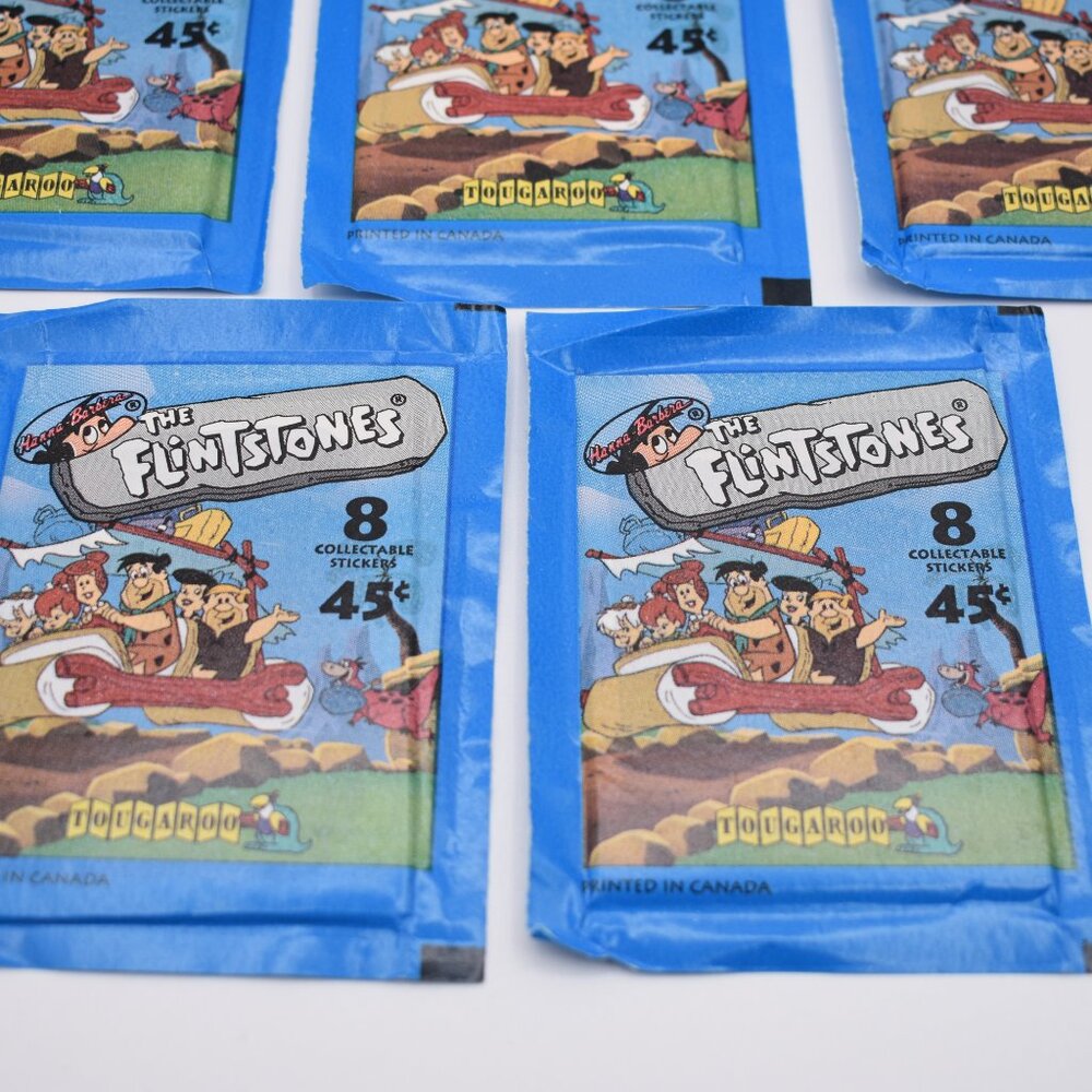 8x The Flintstones 8 Collectable Stickers Pack Tougaroo Vintage English/French - Picture 8 of 10